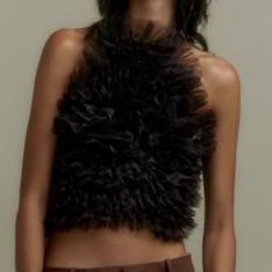 Black tulle top | ZARA